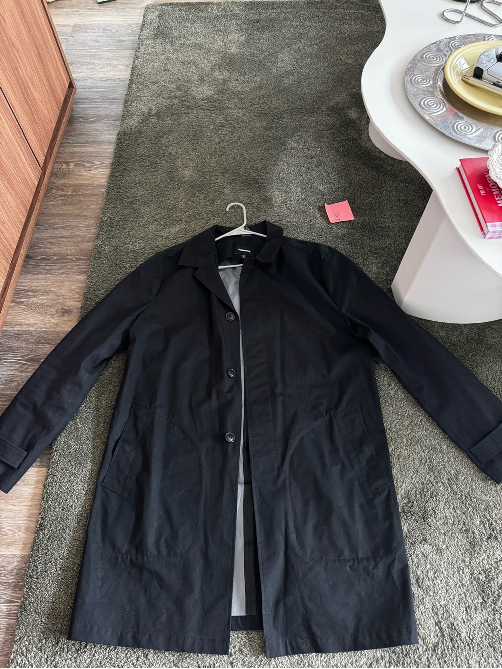 Express Men's Black Trench Coat